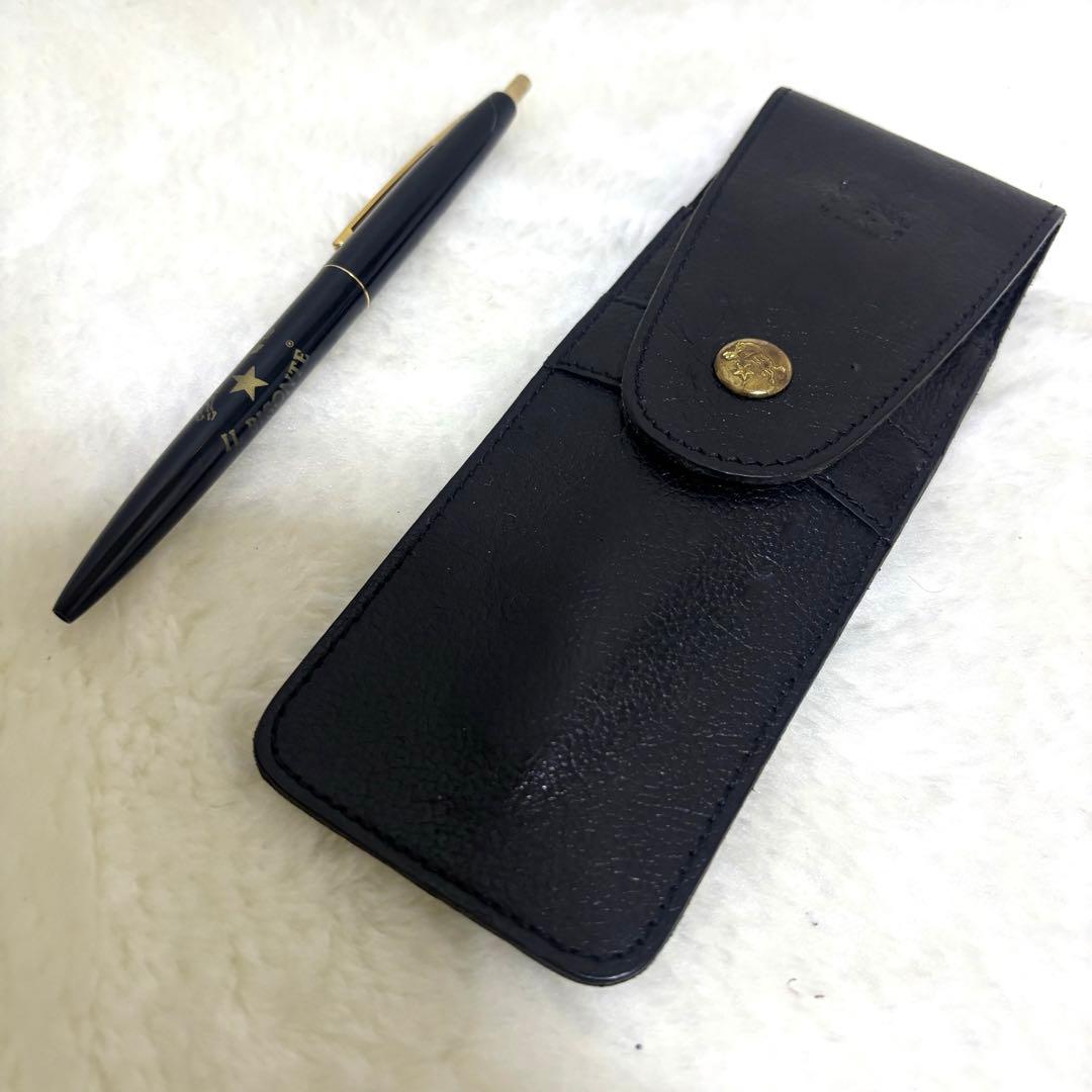 【希少 美品】イルビゾンテ ペンケース レザー ブラック ペンセット