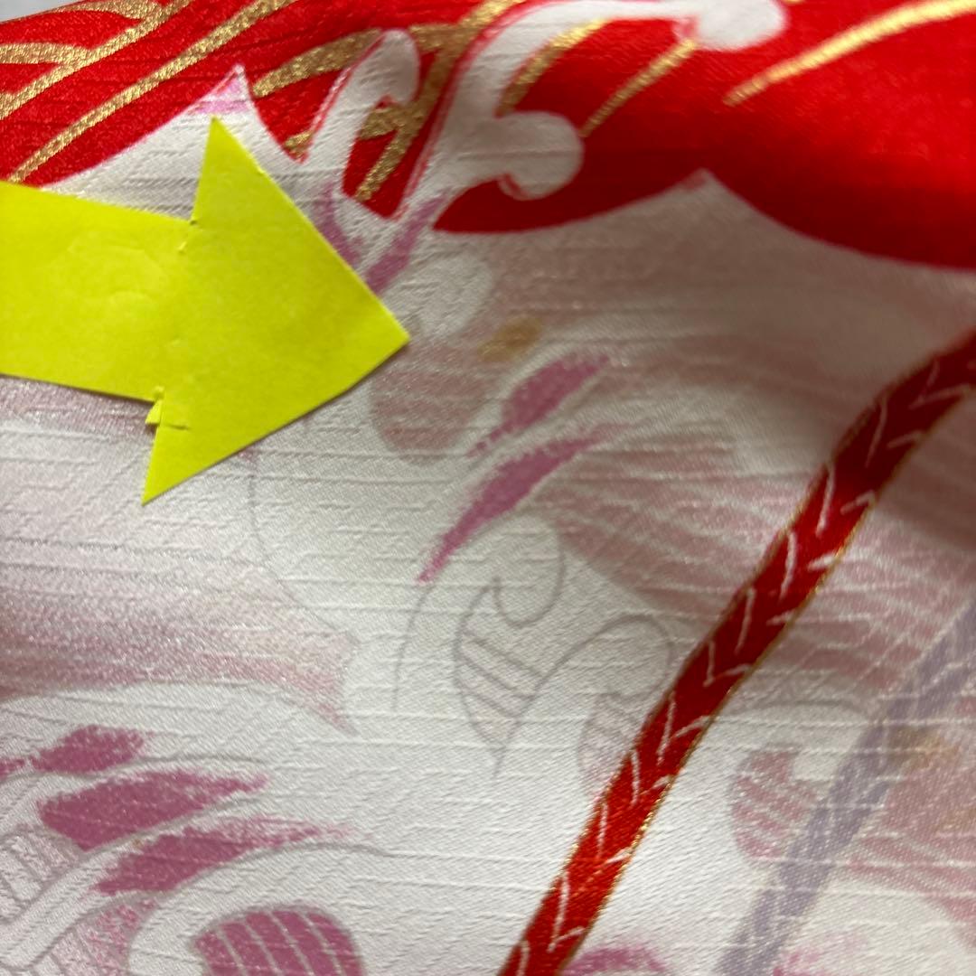 七五三　着物セット　7歳　正絹　古典柄　赤色