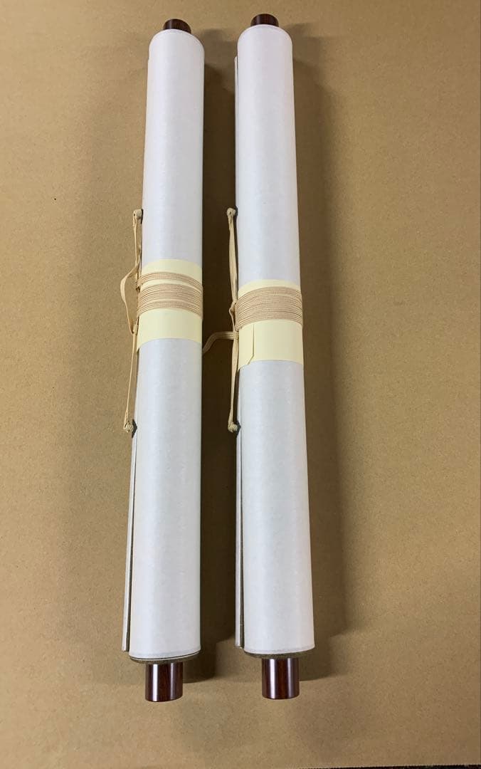 『X5797』古書画 明治の三筆 巌谷一六 大作対幅 肉筆 改装済み 掛軸