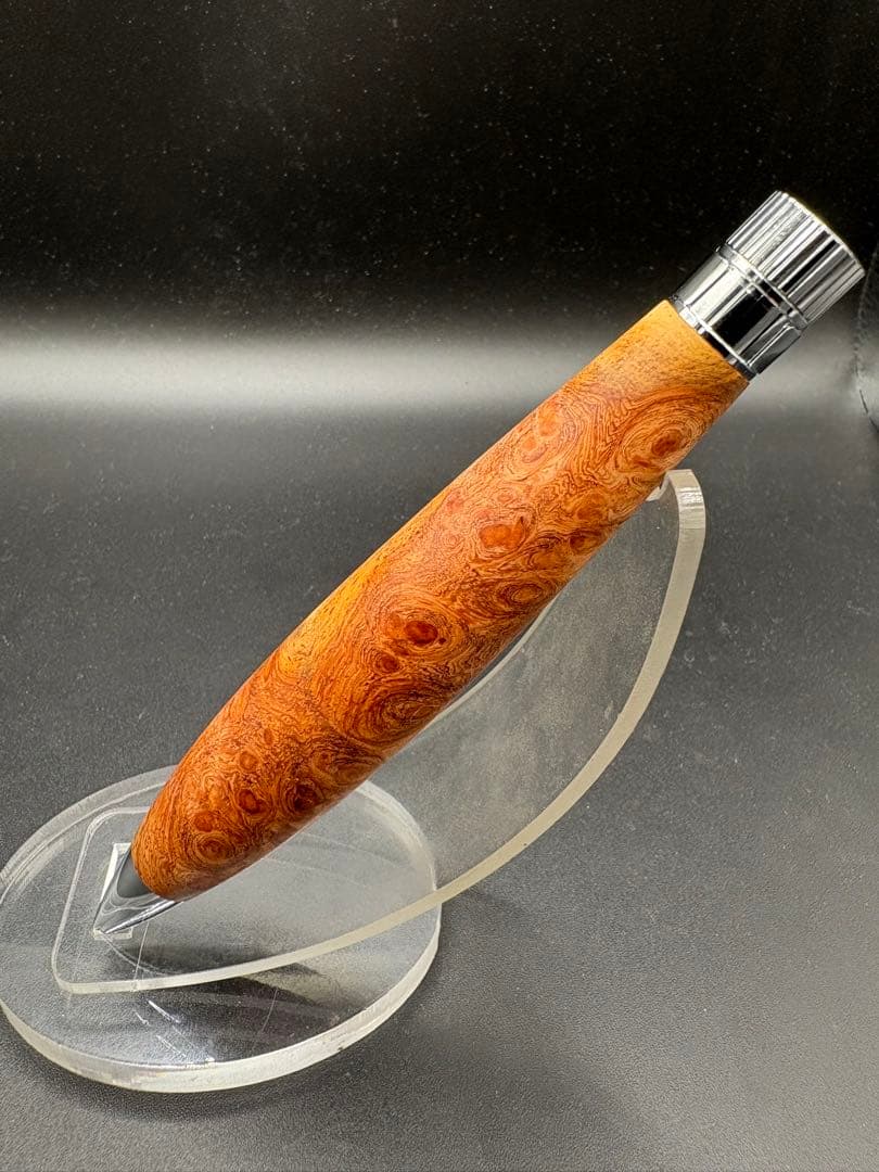 539上杢　花梨　紅白　瘤杢　木軸ペン　ボールペン　太軸