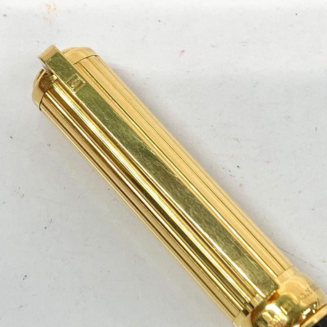 エステーデュポン 18金 万年筆 ゴールド ブラック 0821-S3549h