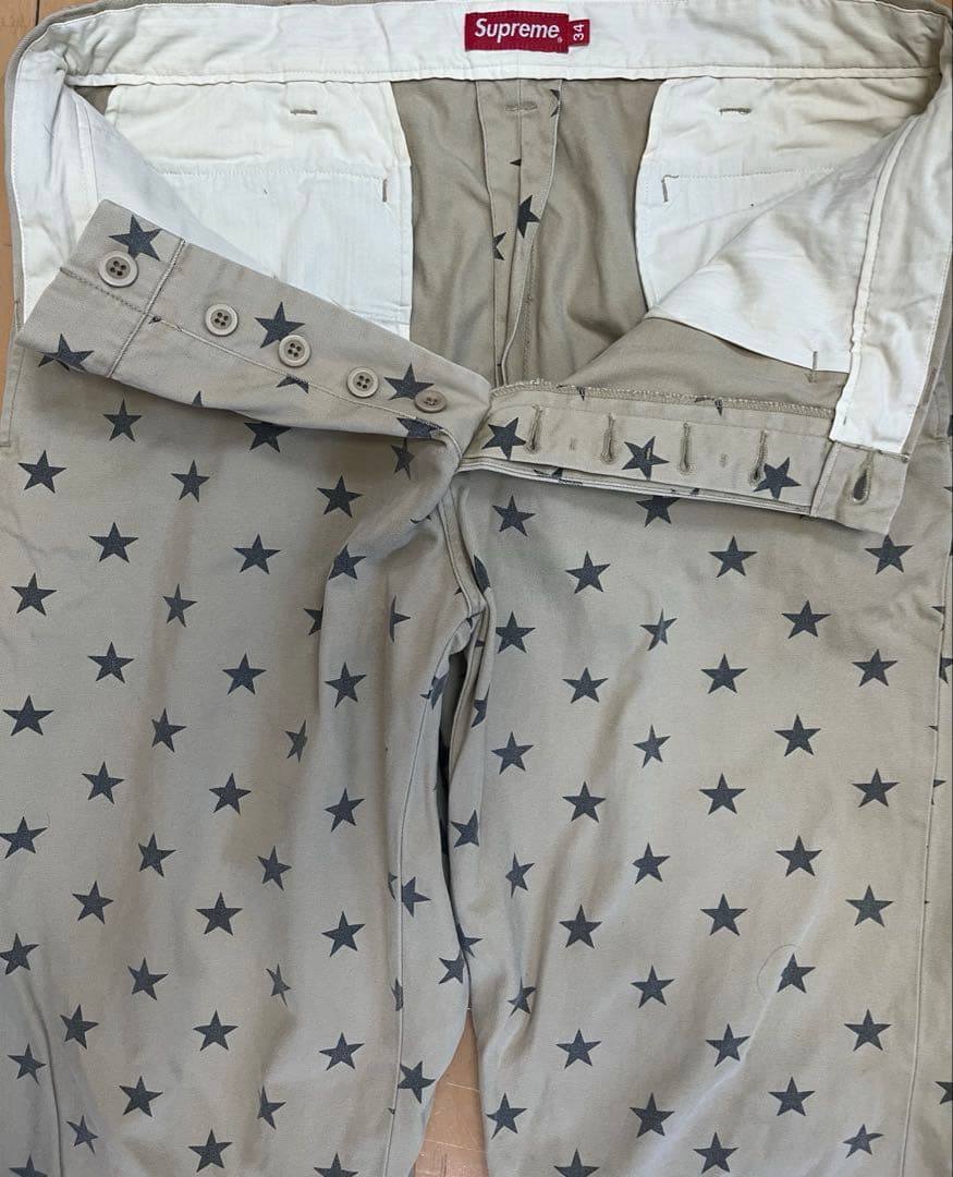 パンツ 22ss supreme pin up chino stars W34
