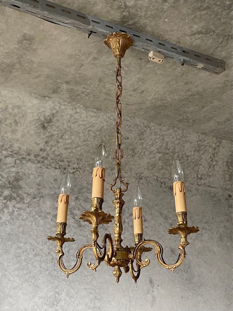 最安値！4a. フランス アンティーク シャンデリア 4灯 キャンドル