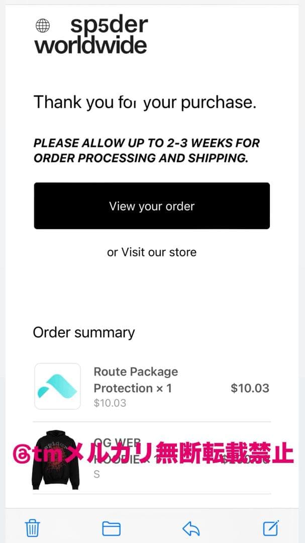 sp5der スパイダーパーカー　ライトストーン