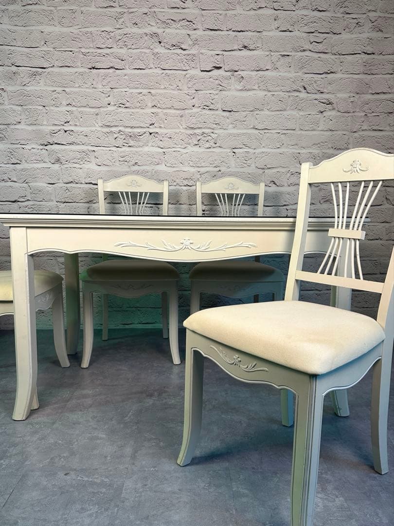 【フランス製】Country Corner ダイニングセット　テーブル＋椅子4脚