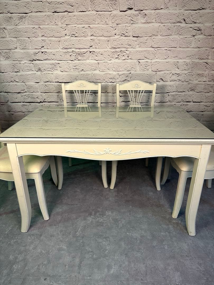 【フランス製】Country Corner ダイニングセット　テーブル＋椅子4脚