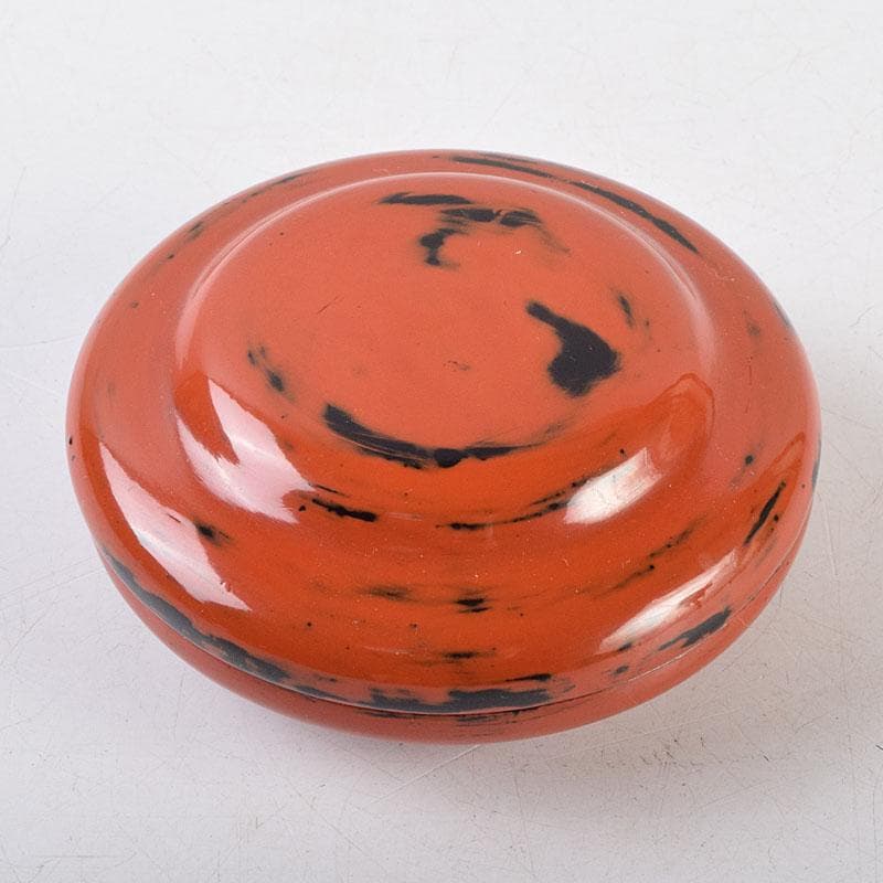 茶道具　根来塗　時代根来　香合　大徳寺大綱和尚極め書　V　R9259