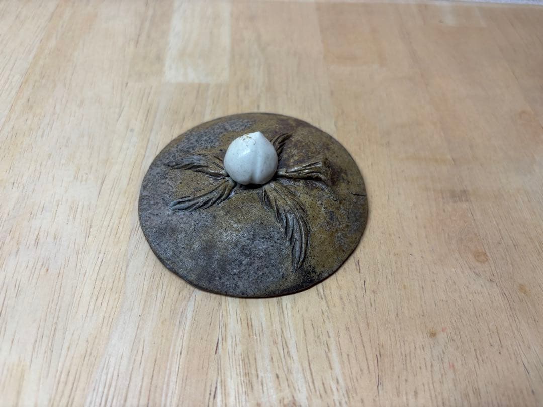 ㊴備前焼 宝瓶 登り窯 桃 白桃 モモ もも 手びねり 急須