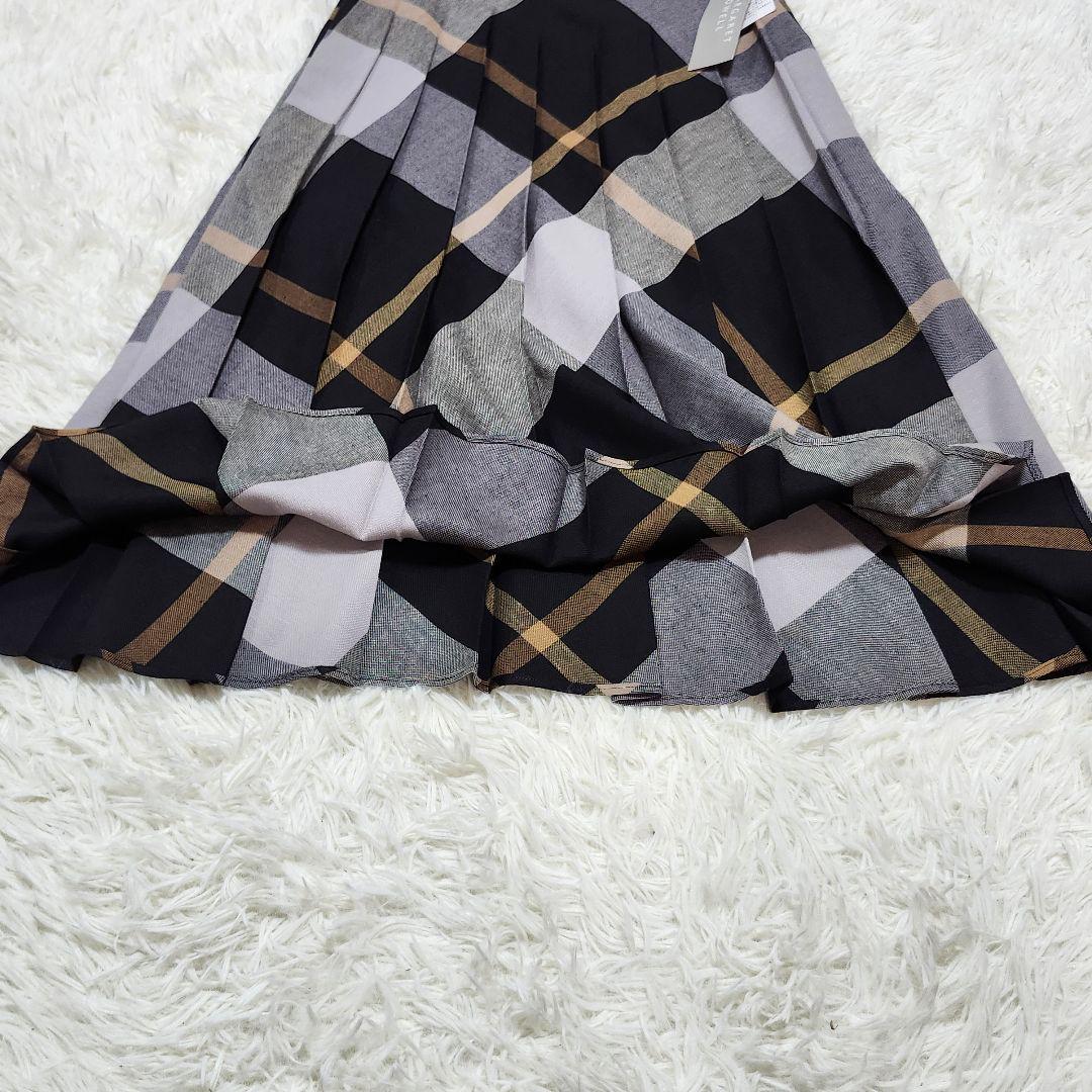 タグ付き☆マーガレットハウエル　ラージチェックウールブレンドスカート　プリーツ