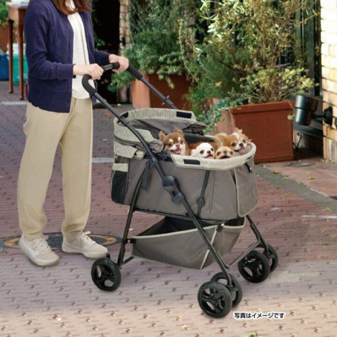 GEX 多頭用DX plus-N ペットカート ストライプグリーン