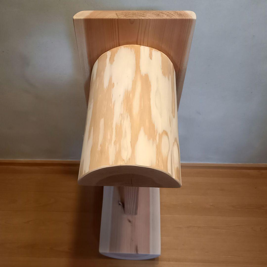 特別オーダー品　国産杉スツール、ベンチ　無垢一枚板&丸太半割りログ脚使用