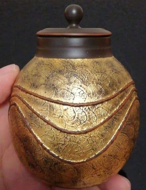 鯉江廣作　玲光窯　茶心壺　茶入　共箱　共布　略歴付　煎茶道具