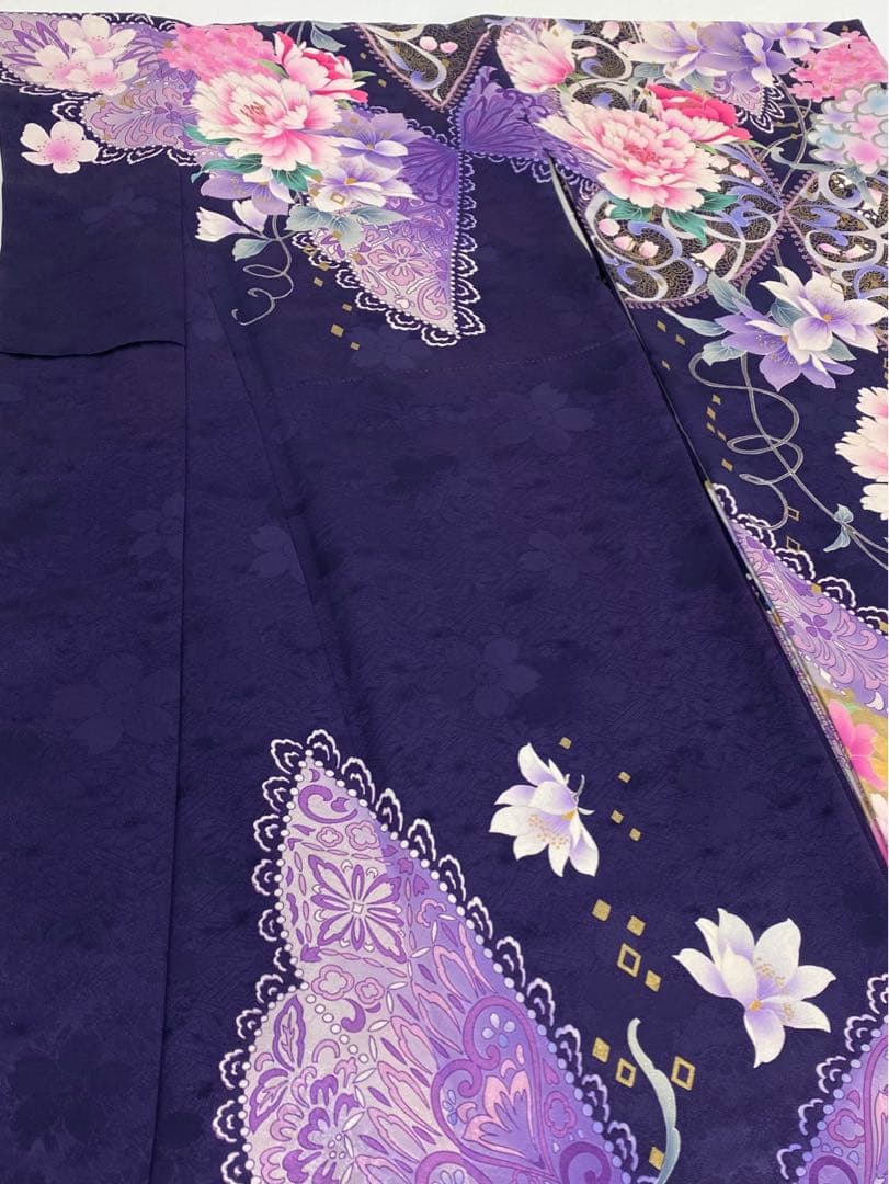 振袖 豪華 刺繍 型友禅 金彩 紋意匠 洋花 身丈174cm