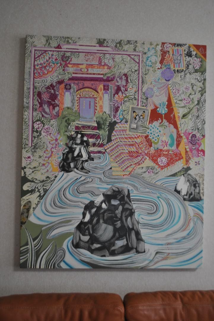 水野里奈　Rina Mizuno 油彩作品「楼閣まで」2015年　F40 真作