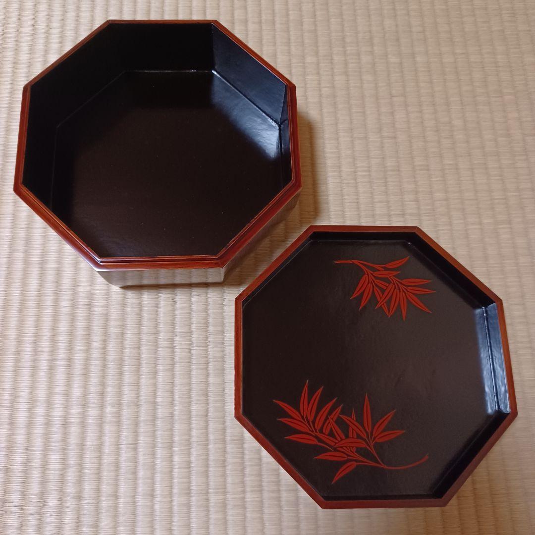 踊桐蒔絵　松溜塗　八角　食籠　平安　満樹　作　　桐箱有　表千家　茶道具　漆器　④