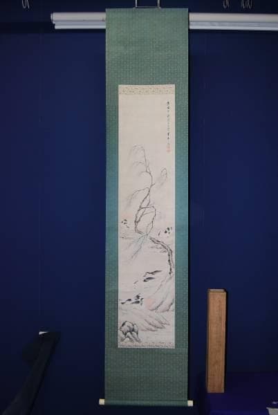 模写/高橋草坪/花鳥図/江戸後期/布袋屋掛軸HB-3