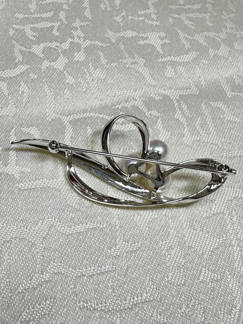 Mikimoto シルバー 真珠 ブローチ