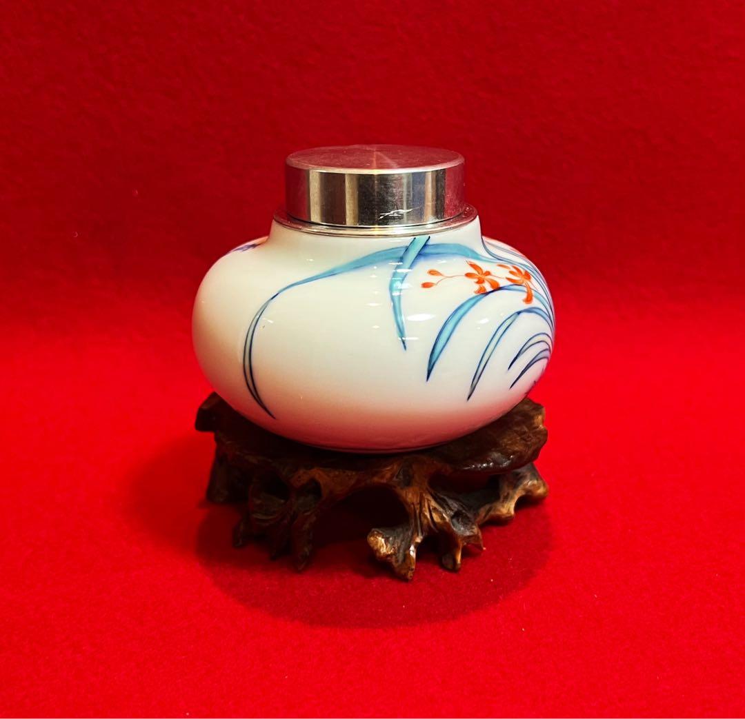 茶道具 鍋島焼 茶入 茶筒 香風君子 煎茶道具 コレクション