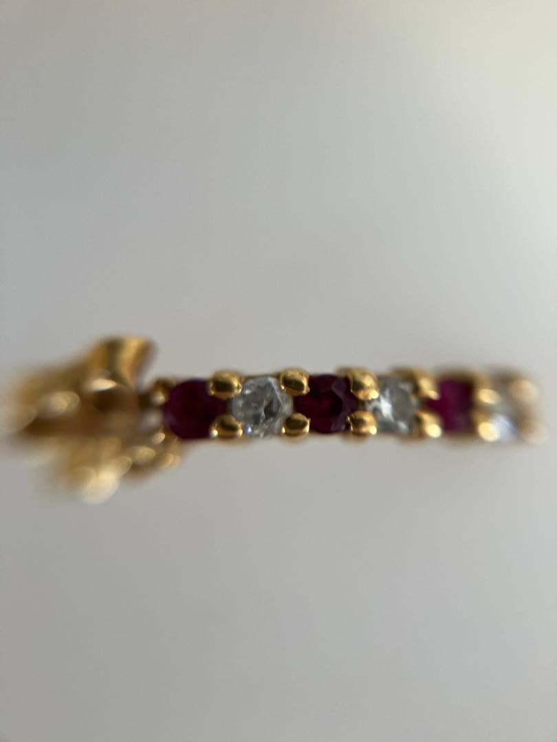 STAR JEWEWJRY K18リボンデザイン ルビー ダイヤモンド リング