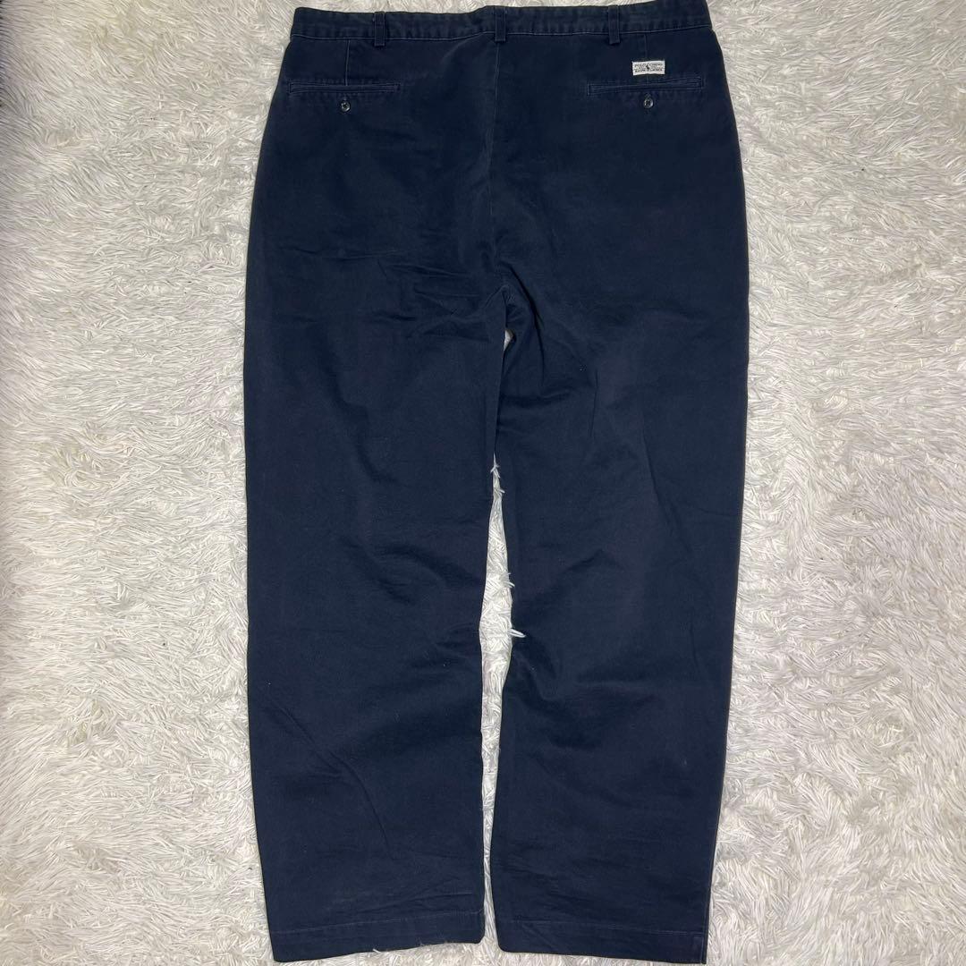 90s　ポロラルフローレン　ポロチノ　チノパン　USA製　ネイビー　W40