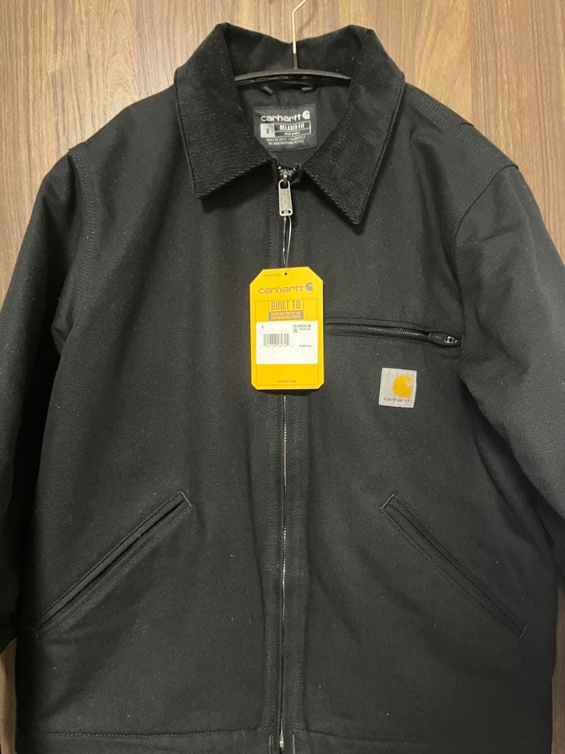早い者勝ち ブラック デトロイトジャケット ダック地 S カーハート