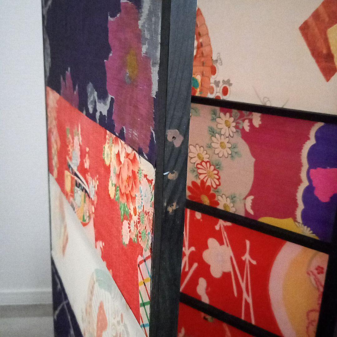 【いいね！不要】ハンドメイド　リメイク　　大正ロマン　衝立　パーティション　屏風