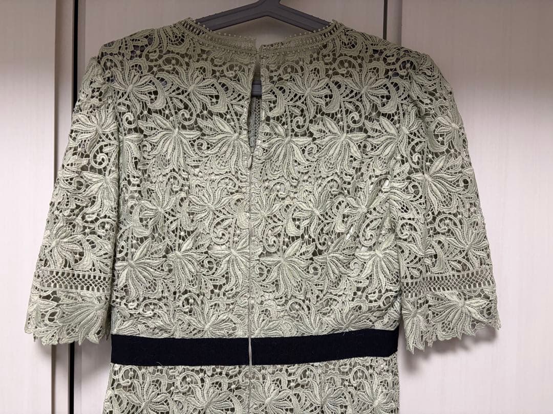 【CELFORD】レースドレス 薄緑色 半袖