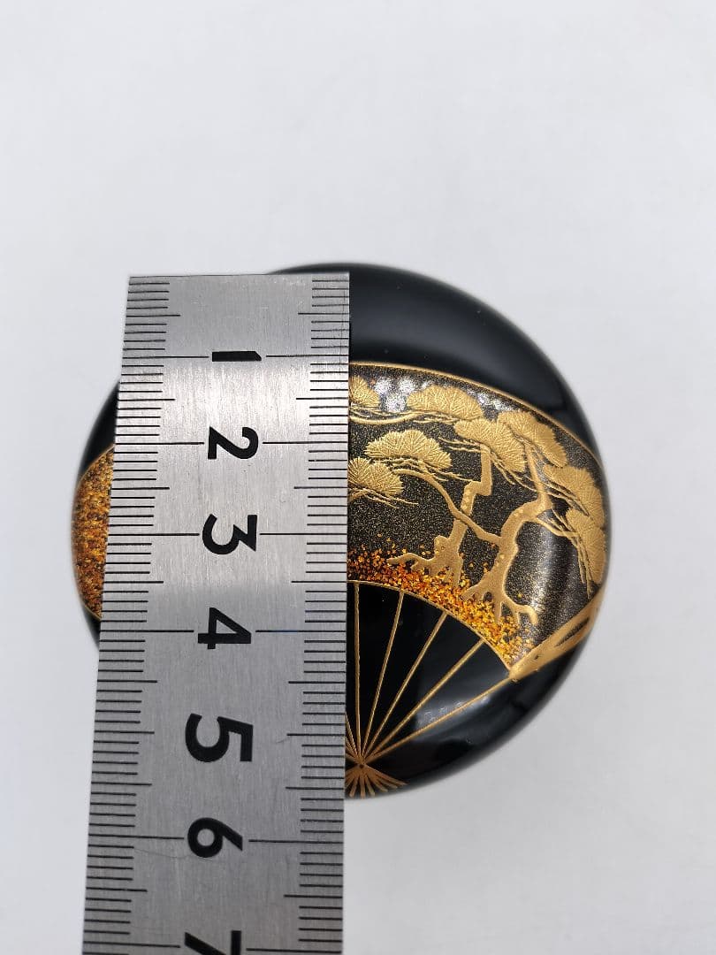 c694 中棗 扇面 松竹梅 吉田華正 木箱 茶道具 古物