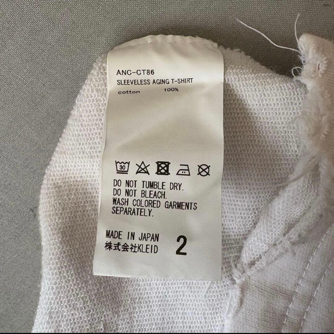 ANCELLM SLEEVELESS AGING T-SHIRT サイズ2