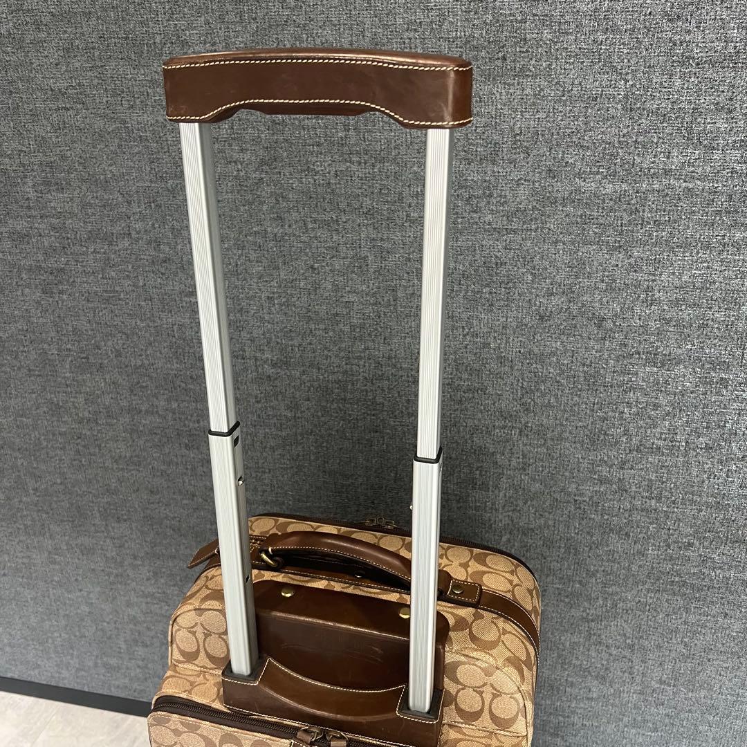 COACH コーチ　キャリーケース　スーツケース　シグネチャー　レザー　ブラウン