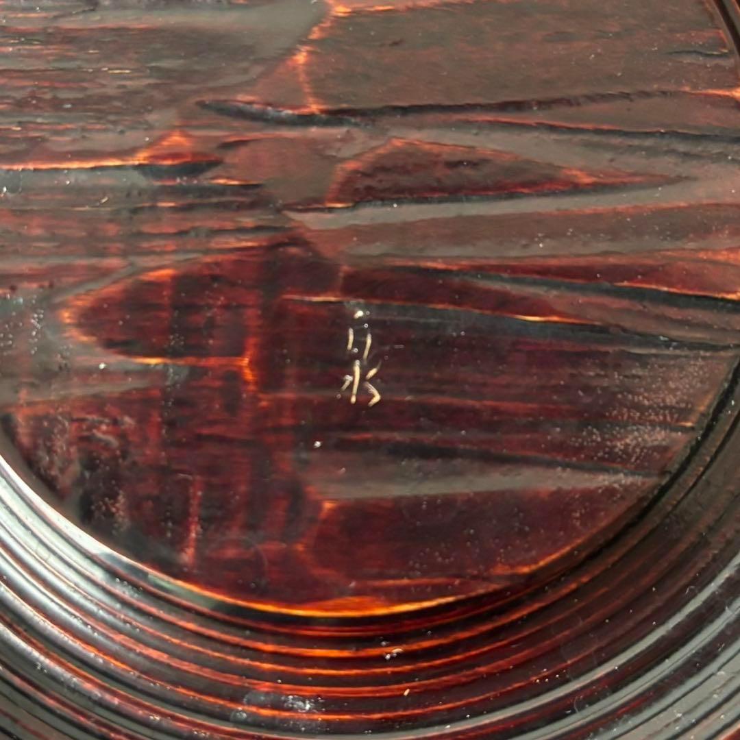 Ay95 加賀漆匠　高桑泉斎　独楽　銘々盆　五客　天然木　菓子器　古美術　骨董