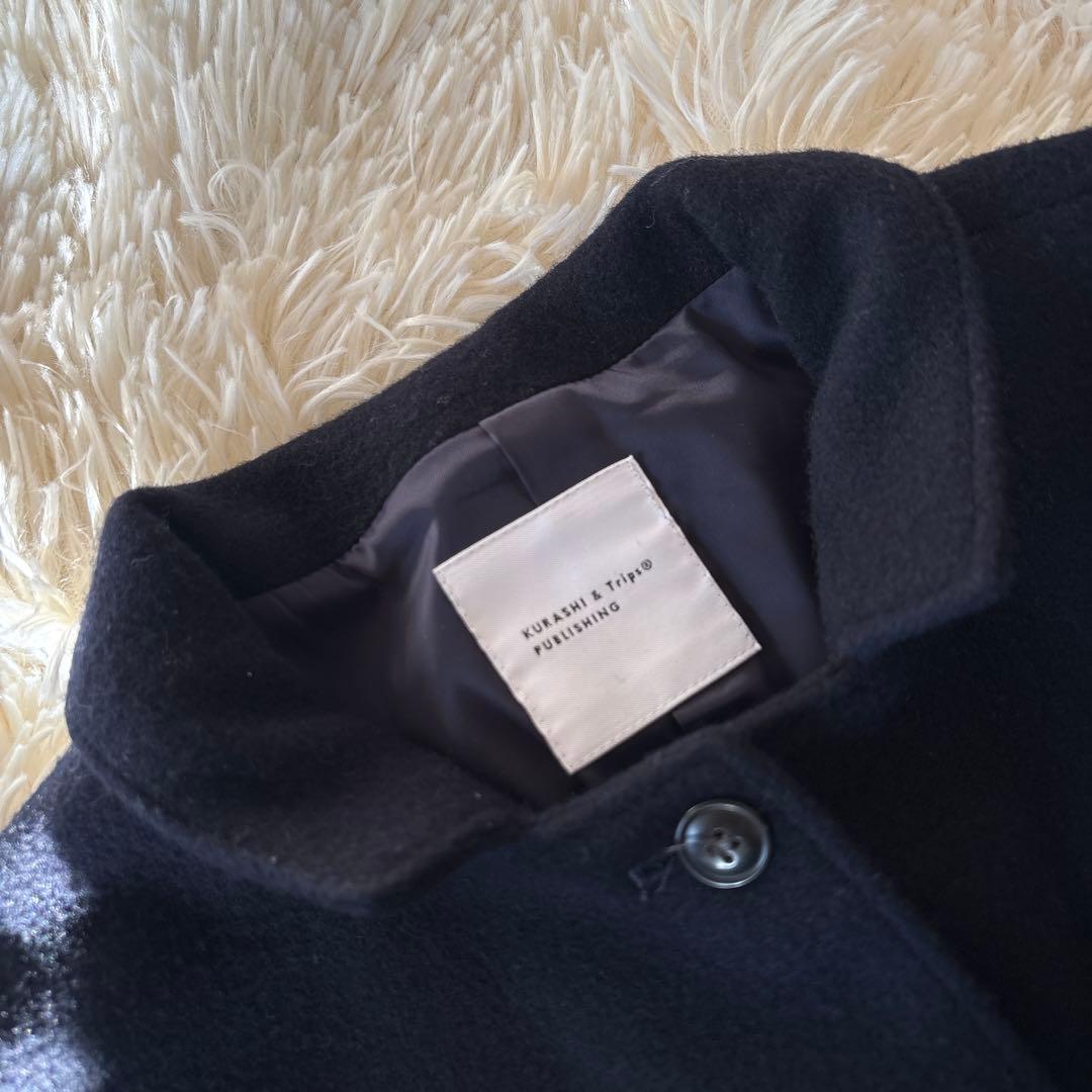 北欧暮らしの道具店　3WAYアレンジ襟のかろやかチェスターコート　F ネイビー