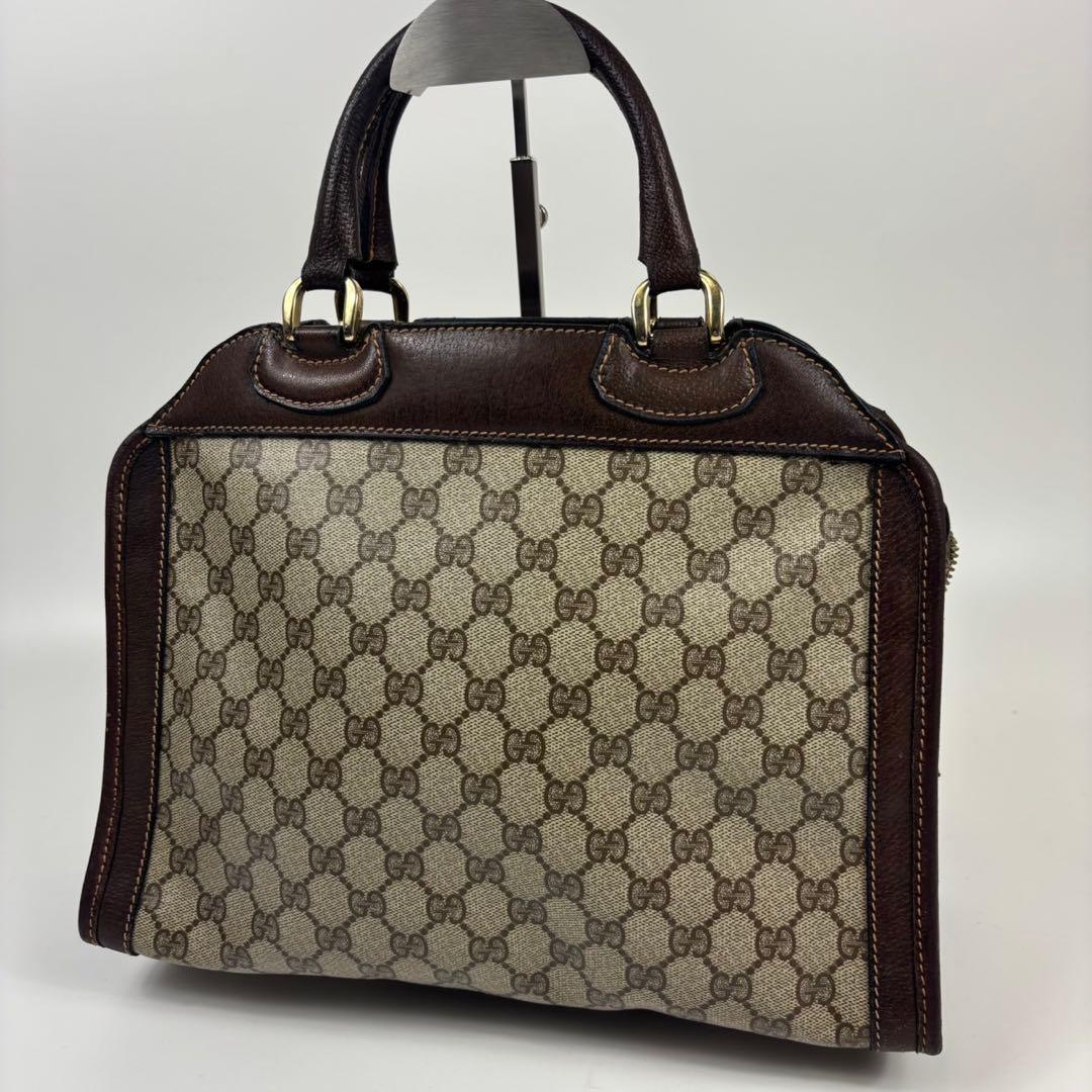 グッチ GGスプリーム ハンドバッグ ボストンバッグ ブラウン PVC
