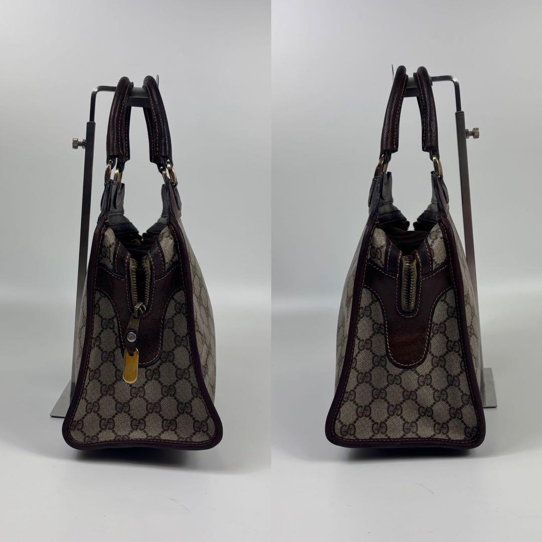 グッチ GGスプリーム ハンドバッグ ボストンバッグ ブラウン PVC