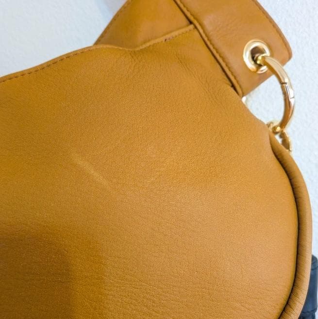 ヴィヴィアンウエストウッド ハンドバッグ フリンジ付き レザー キャメル