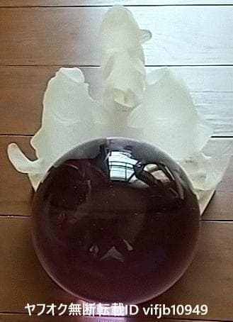 10%寄付◎ 紫水晶玉 鯉 置き台座 家内安全 厄除け縁起物 出世縁起物