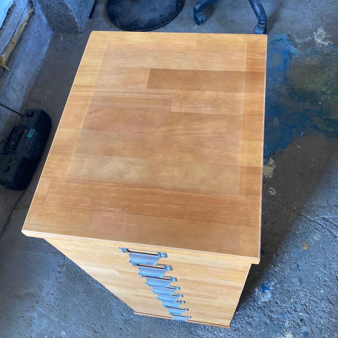 A4サイズ プレート多段チェスト8段 木製 無垢 書類チェスト B