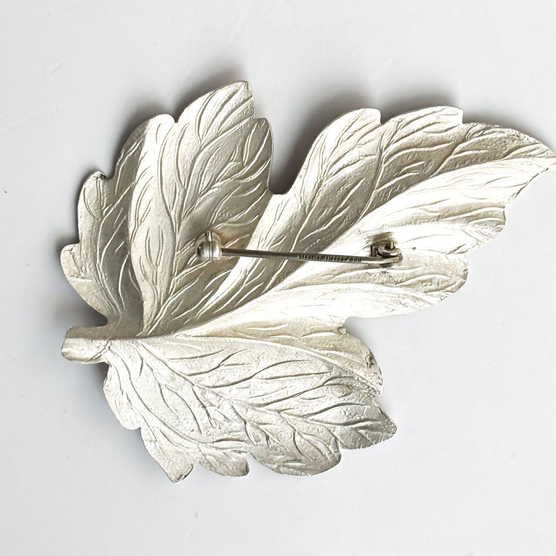 極美品★希少 大サイズ ティファニー リーフ 葉 モチーフ ブローチ SV925