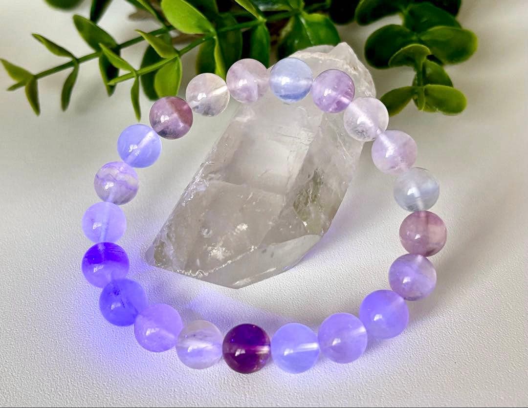 最高品質　幻想世界に架かる美しき虹　幻のレインボーシャインフローライトのブレス