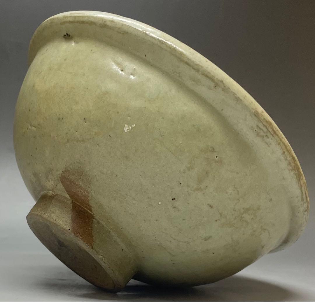 極め　桂又三郎識　花文様茶碗　北宋時代　仕覆　金直し 　d323