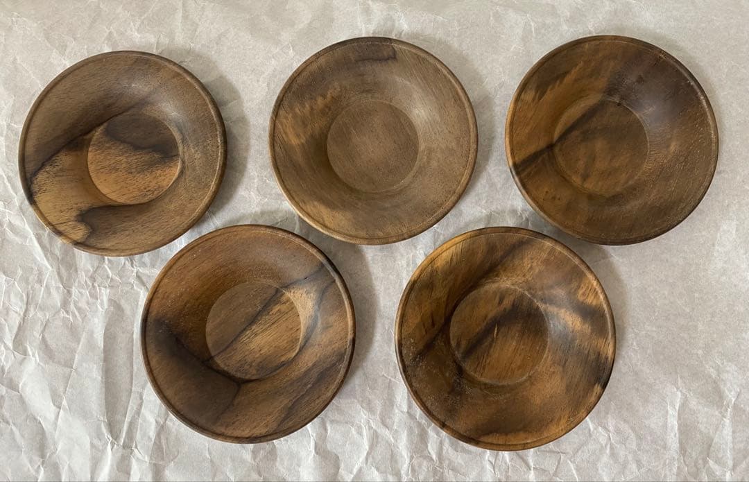 黒柿茶托　五客