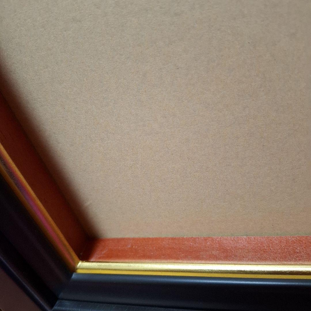 ※カッコイイ※黒っぽい茶色　油彩額縁 クラシックデザインF15　ひび割れ加工