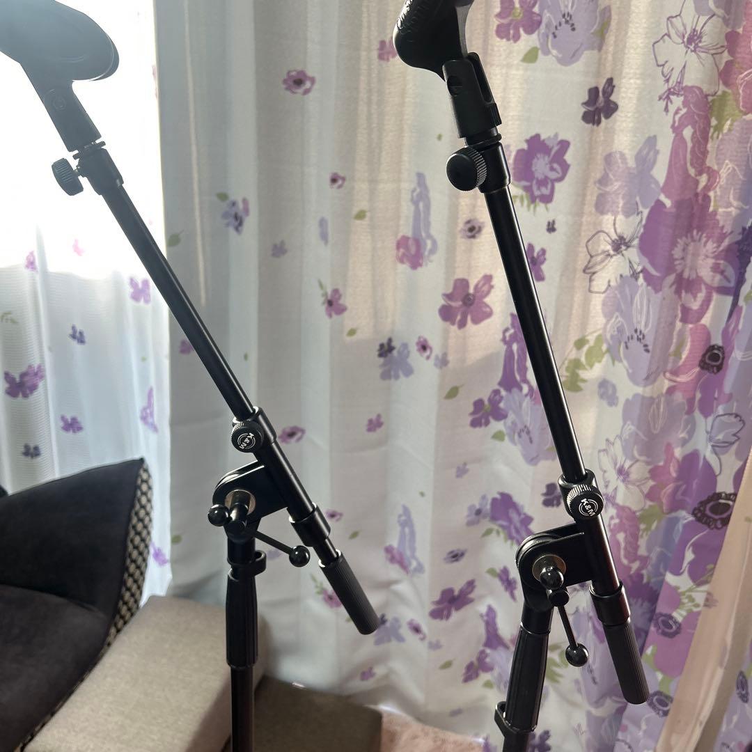 K&M マイクスタンド 2本、ケースセット