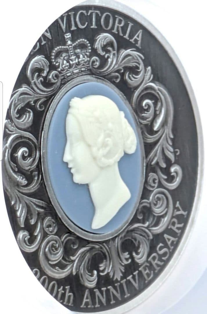 ビクトリア女王 200周年記念 2オンス シルバー アンティークカメオ純銀