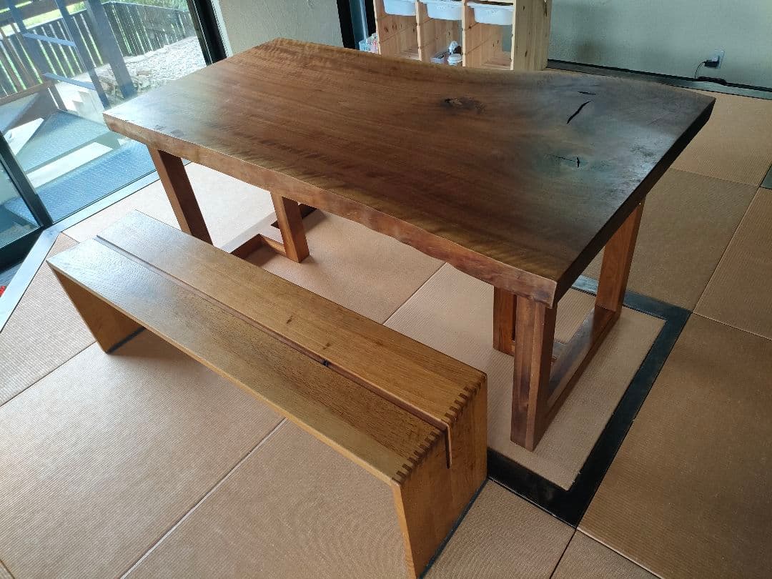 一枚板 ウォールナット ダイニングテーブル 天然木 テーブル