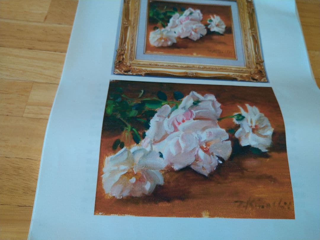 バラの花 油彩画 ・木下孝則画伯作