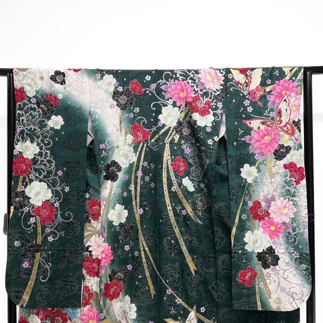 振袖　刺繍　金彩　銀通し　ラインストーン　花模様　晴れの日 着物 045a p