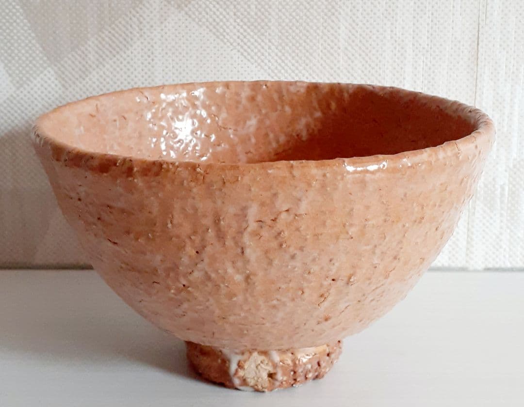 萩焼　大徳寺派宝林寺住職 福本積慶書付【味舌隆司】造　萩茶碗　銘　和敬　共箱