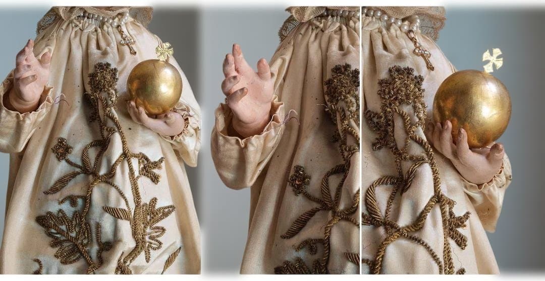 プラハの幼子 少年キリスト像 ケージドール 宗教装飾 聖人像宗教芸術/H606