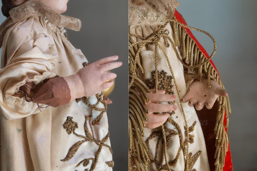 プラハの幼子 少年キリスト像 ケージドール 宗教装飾 聖人像宗教芸術/H606